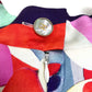 CHANEL P53088 Floral Silk Dress, Size 16C, Short Sleeve, Knee-Length, Square Neck, Multicolor