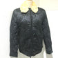 CHANEL 08A Fur Jacket/Blouson, Polyester, Women's, Black/Metallic Black