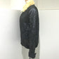 CHANEL 08A Fur Jacket/Blouson, Polyester, Women's, Black/Metallic Black