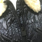 CHANEL 08A Fur Jacket/Blouson, Polyester, Women's, Black/Metallic Black