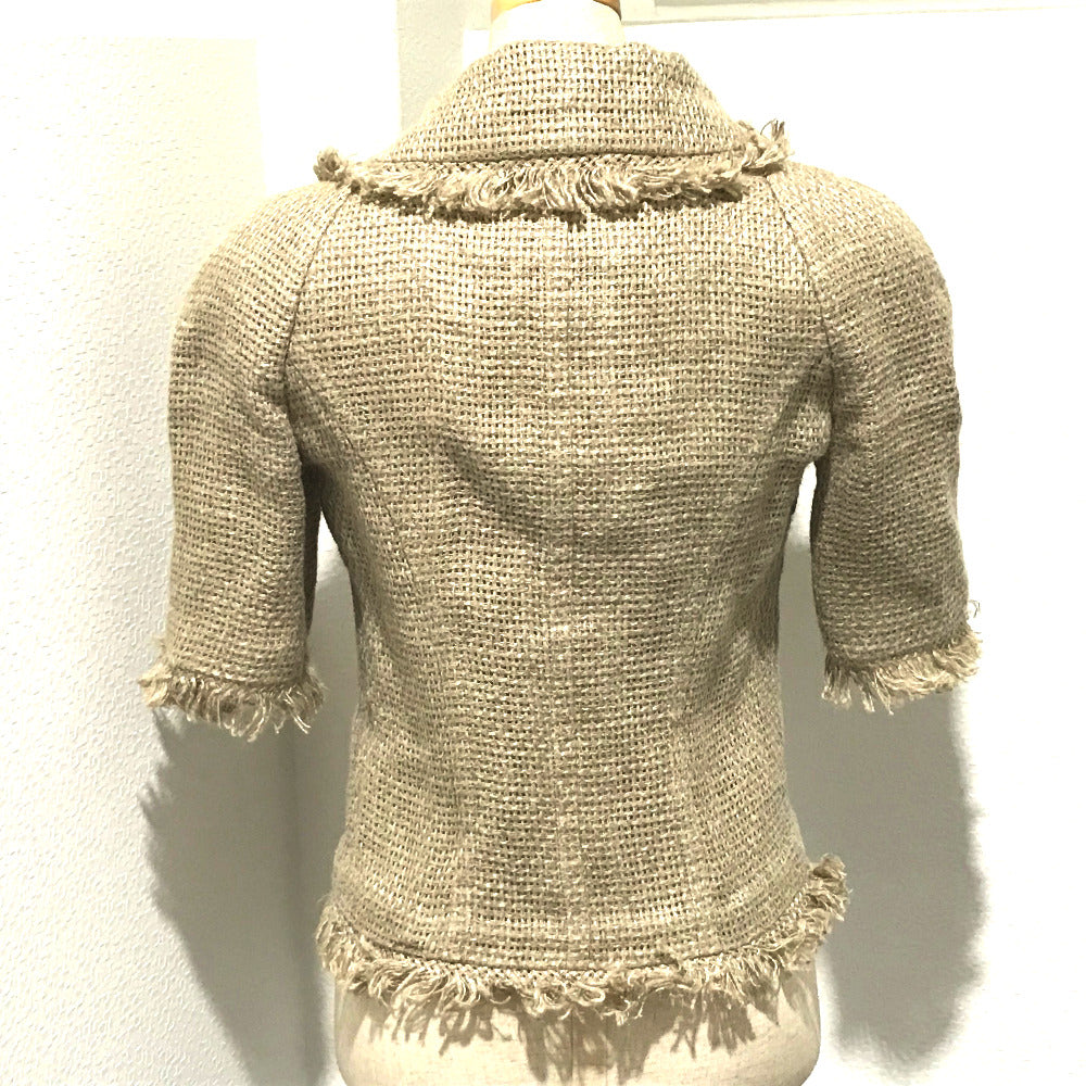 CHANEL CC Horse Button 18C Outerwear Linen Women's Natural