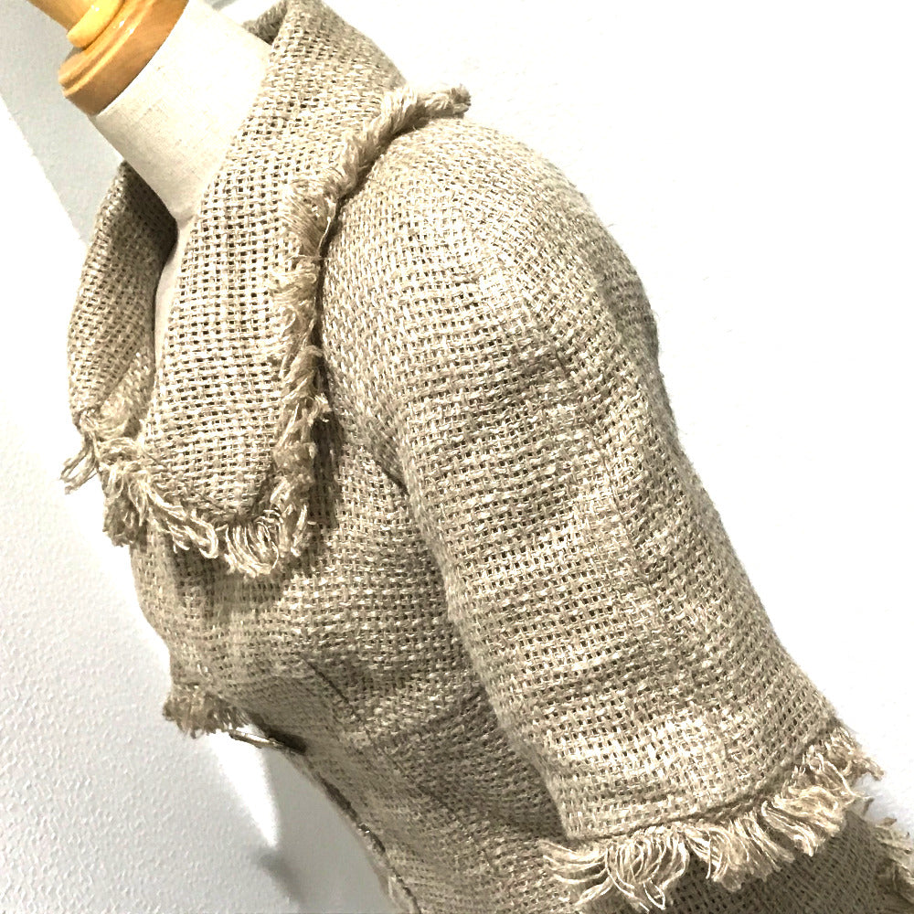 CHANEL CC Horse Button 18C Outerwear Linen Women's Natural