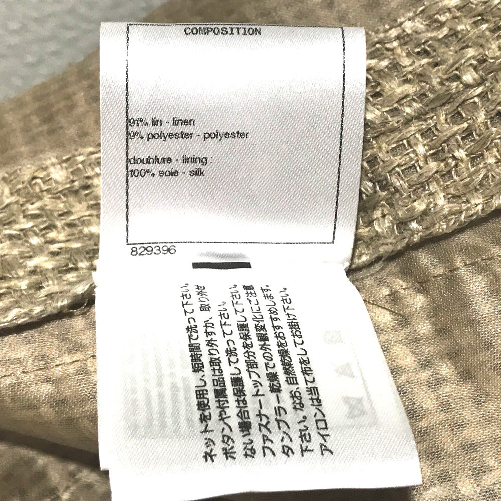 CHANEL CC Horse Button 18C Outerwear Linen Women's Natural