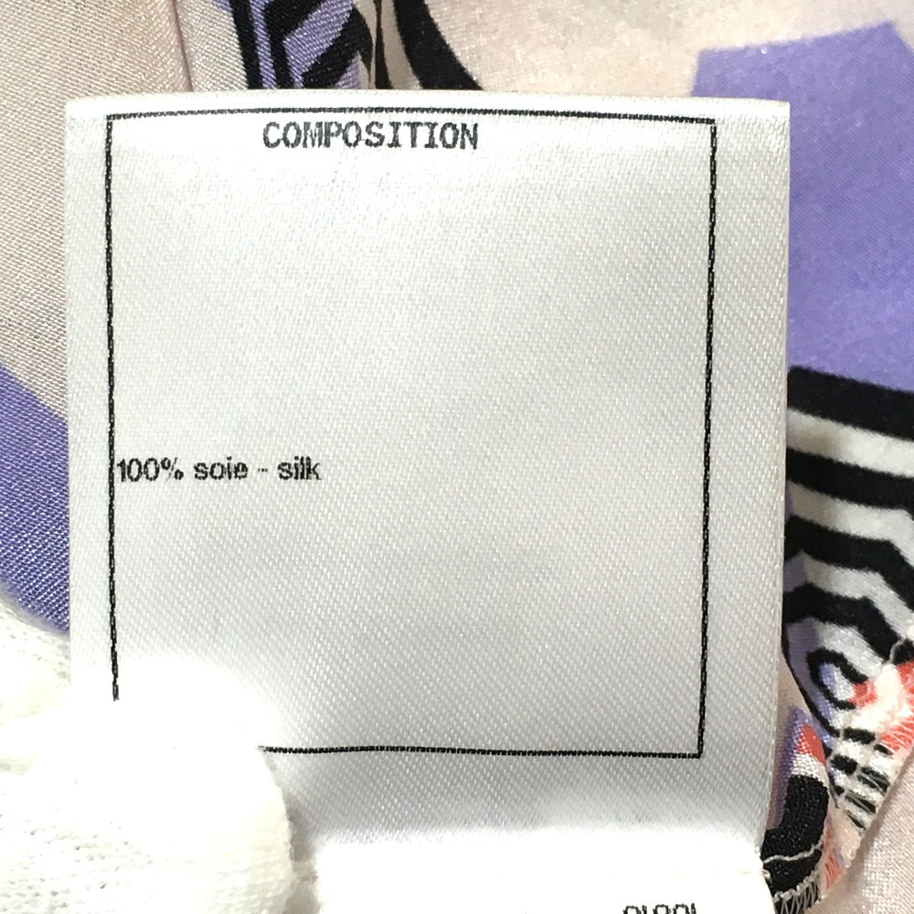 CHANEL P61308 CC Coco Mark 19S Parasol Motif Apparel Tops Blouse Long Sleeve Silk Women's Soft Pink x Multicolor