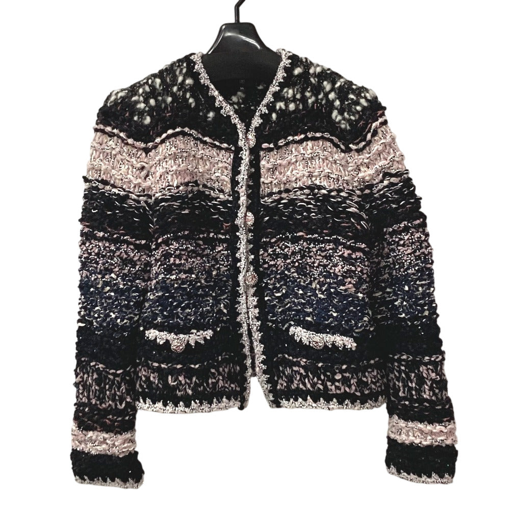 CHANEL P73552 CC ココマーク ツイード パール 長袖 アパレル アウター 22B ジャケット ウール レディース ブラック×ホワイト×ライトピンク