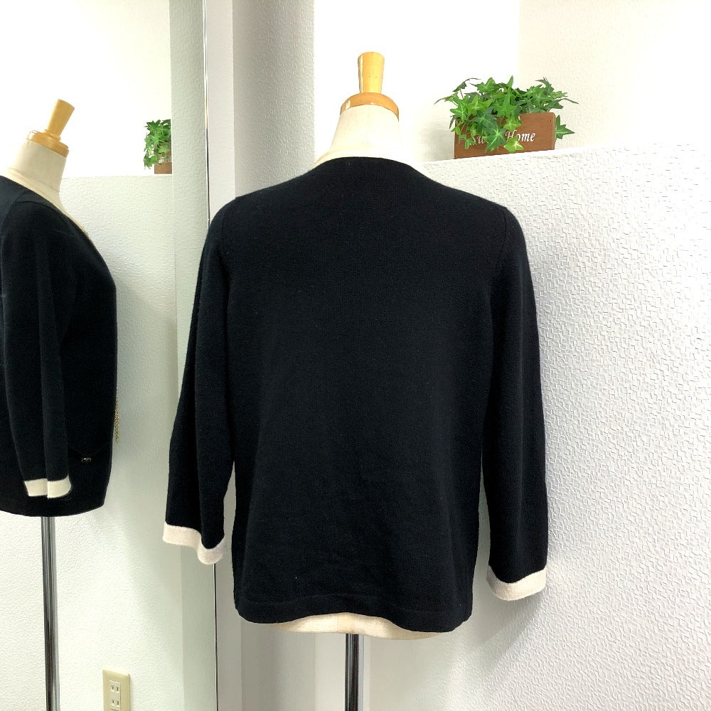 CHANEL P40668 バイカラー チェーン ココボタン ニットセーター アパレル トップス 長袖 カーディガン ニット レディース ブラック - brandshop-reference