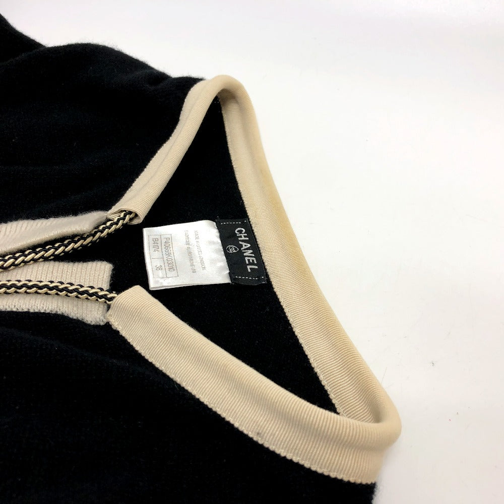 CHANEL P40668 バイカラー チェーン ココボタン ニットセーター アパレル トップス 長袖 カーディガン ニット レディース ブラック - brandshop-reference