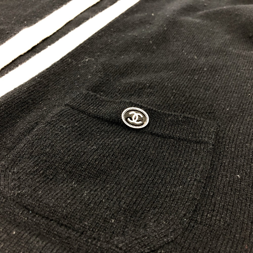 CHANEL P40668 バイカラー チェーン ココボタン ニットセーター アパレル トップス 長袖 カーディガン ニット レディース ブラック - brandshop-reference
