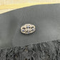CHANEL P45546 13P All-Lace Shorts with CC Coco Mark, Rayon, Women's, Black