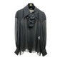 CHANEL P55115 Apparel Long Sleeve Top See-Through Camellia Brooch Blouse Sheer Blouse Long Sleeve Top Apparel Blouse Silk Women's Black