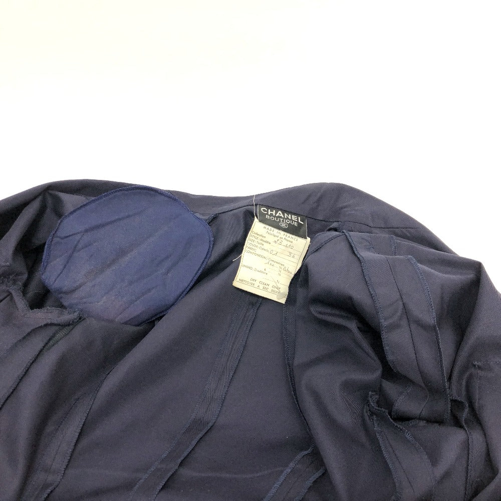 CHANEL ヴィンテージ ココシャネルボタン ベルト付き シャツ スカート アパレル ワンピース コットン レディース ネイビー - brandshop-reference