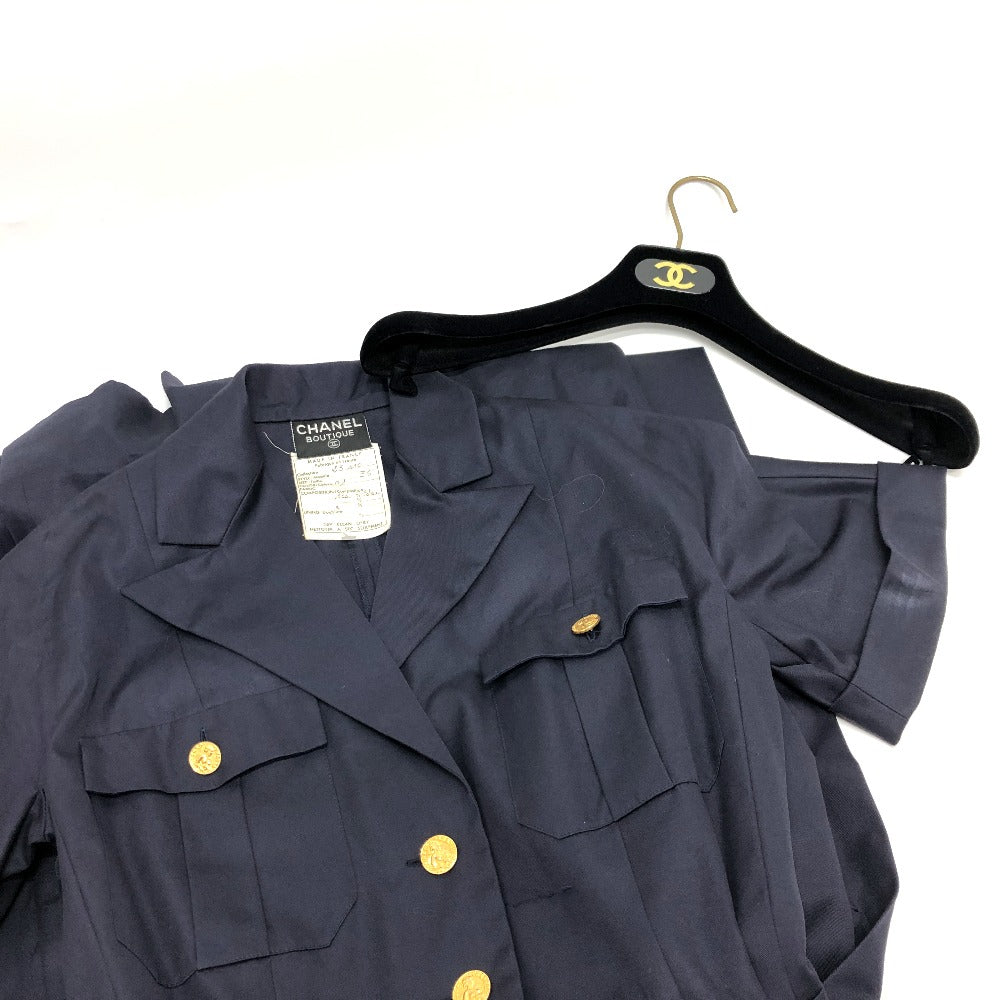 CHANEL ヴィンテージ ココシャネルボタン ベルト付き シャツ スカート