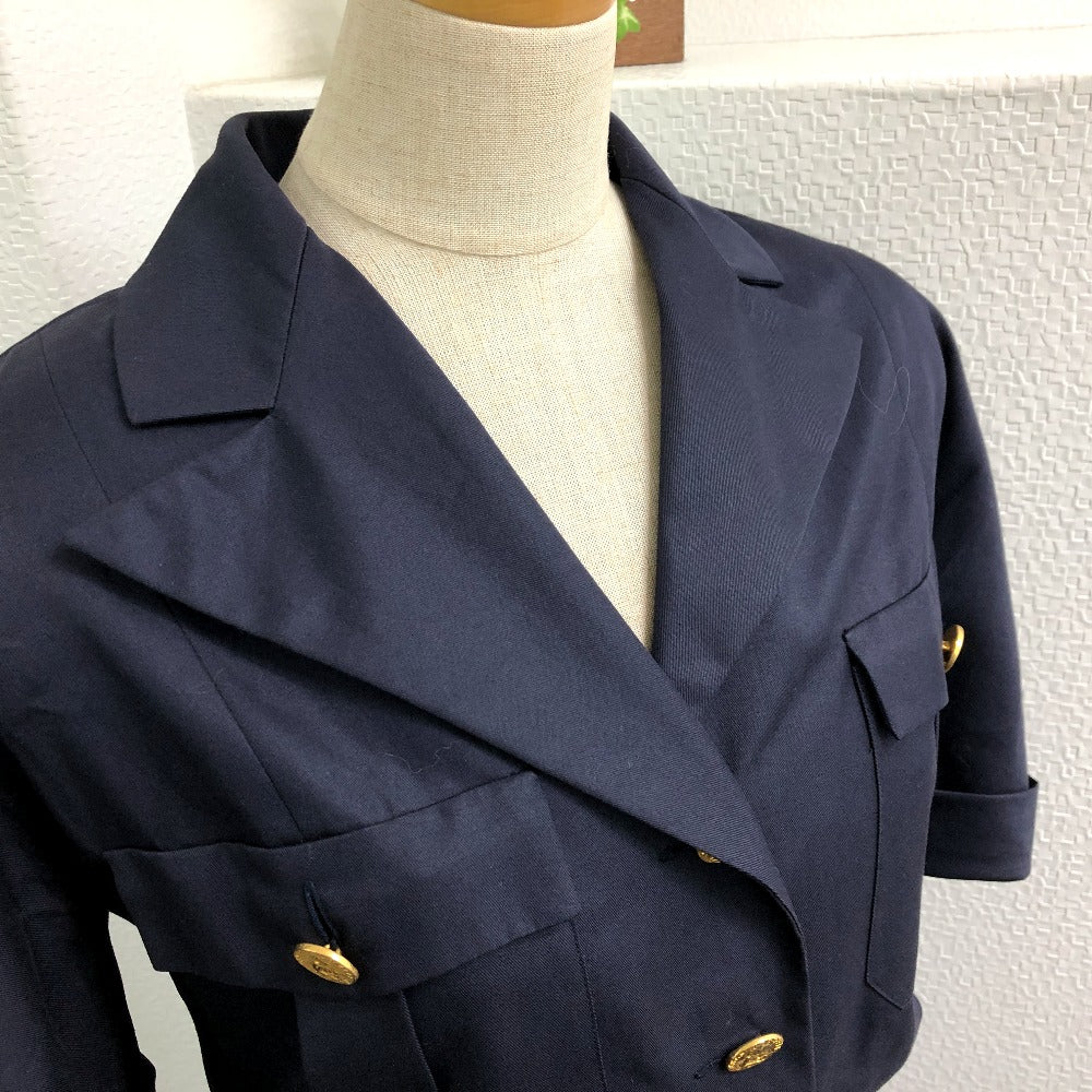 CHANEL ヴィンテージ ココシャネルボタン ベルト付き シャツ スカート アパレル ワンピース コットン レディース ネイビー - brandshop-reference