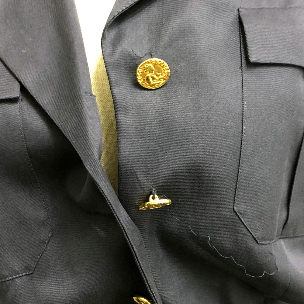 CHANEL ヴィンテージ ココシャネルボタン ベルト付き シャツ スカート アパレル ワンピース コットン レディース ネイビー - brandshop-reference