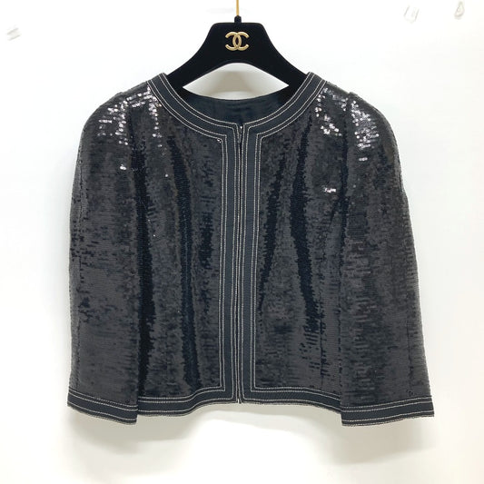 CHANEL P45044 スパンコール 七分袖 ジャケット スパンコール レディース