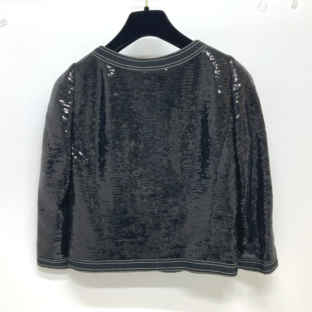 CHANEL P45044 スパンコール 七分袖 アウター 上着 アパレル ジャケット スパンコール レディース ブラック - brandshop-reference