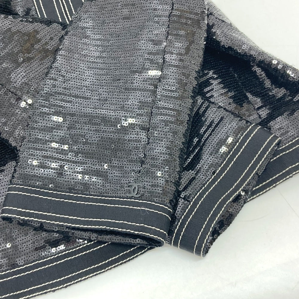 CHANEL P45044 スパンコール 七分袖 アウター 上着 アパレル ジャケット スパンコール レディース ブラック - brandshop-reference