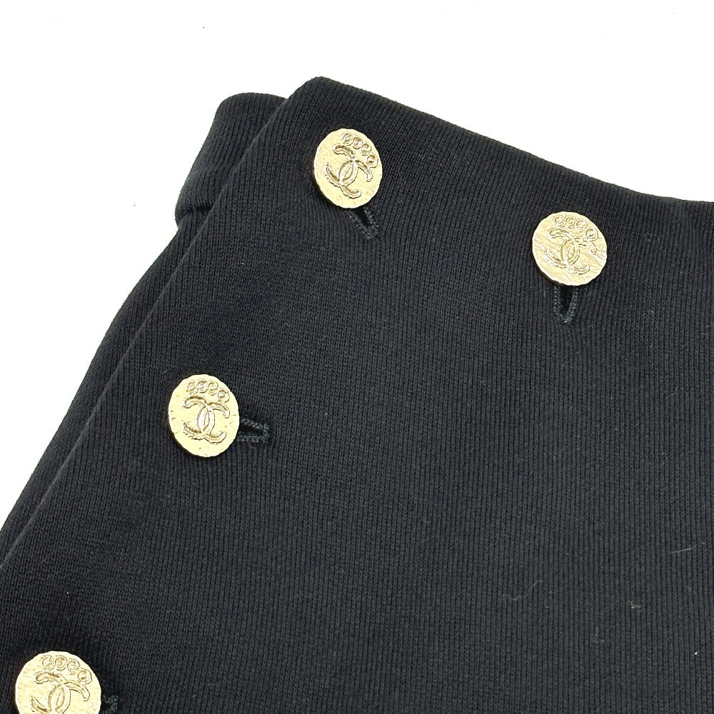 CHANEL P76230 24A ココマーク ボタン CC ワイドパンツ ボトムス アパレル パンツ コットン レディース ブラック - brandshop-reference