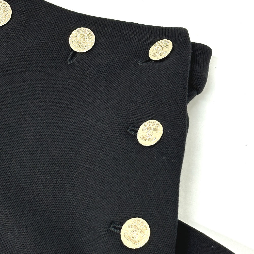 CHANEL P76230 24A ココマーク ボタン CC ワイドパンツ ボトムス アパレル パンツ コットン レディース ブラック - brandshop-reference