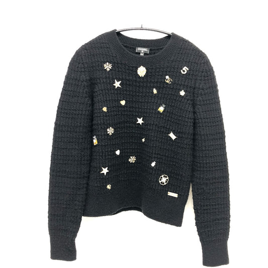 CHANEL P59735 18B CCココマーク ロゴ アイコン ビジュー ニット ニットセーター アパレル トップス 長袖 セーター カシミヤ レディース - brandshop-reference