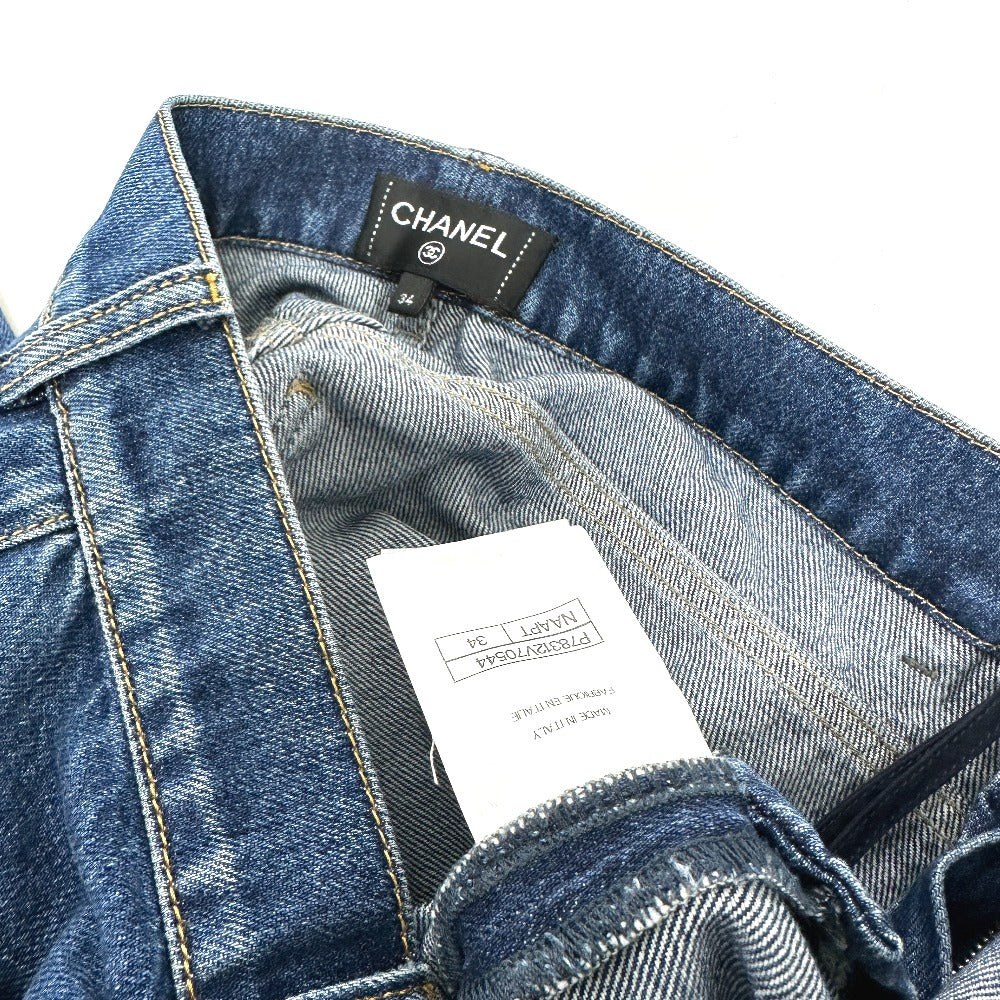 CHANEL P78312 24K ワイド アパレル デニムパンツ デニム レディース ブルー - brandshop-reference