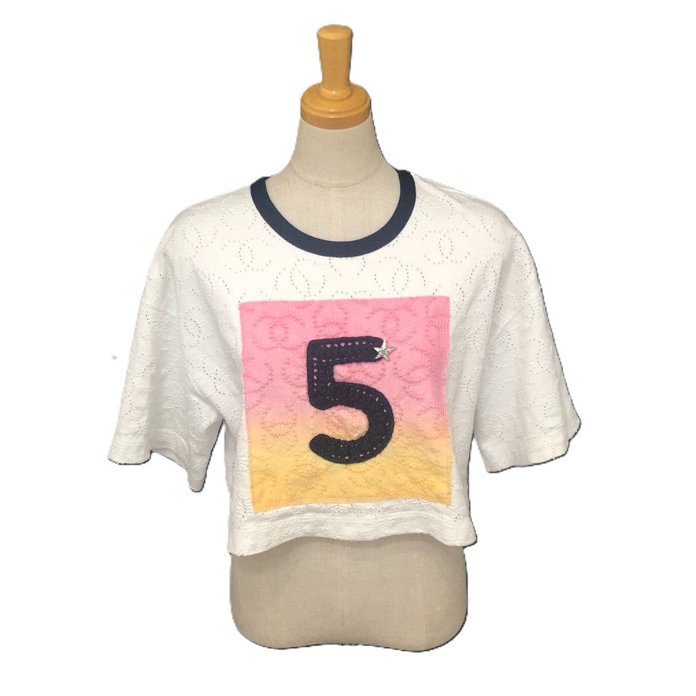 CHANEL P76438 No.5 スター ココマーク 半袖 Tシャツ 夏服 シャツ 半袖Ｔシャツ コットン レディース ホワイト