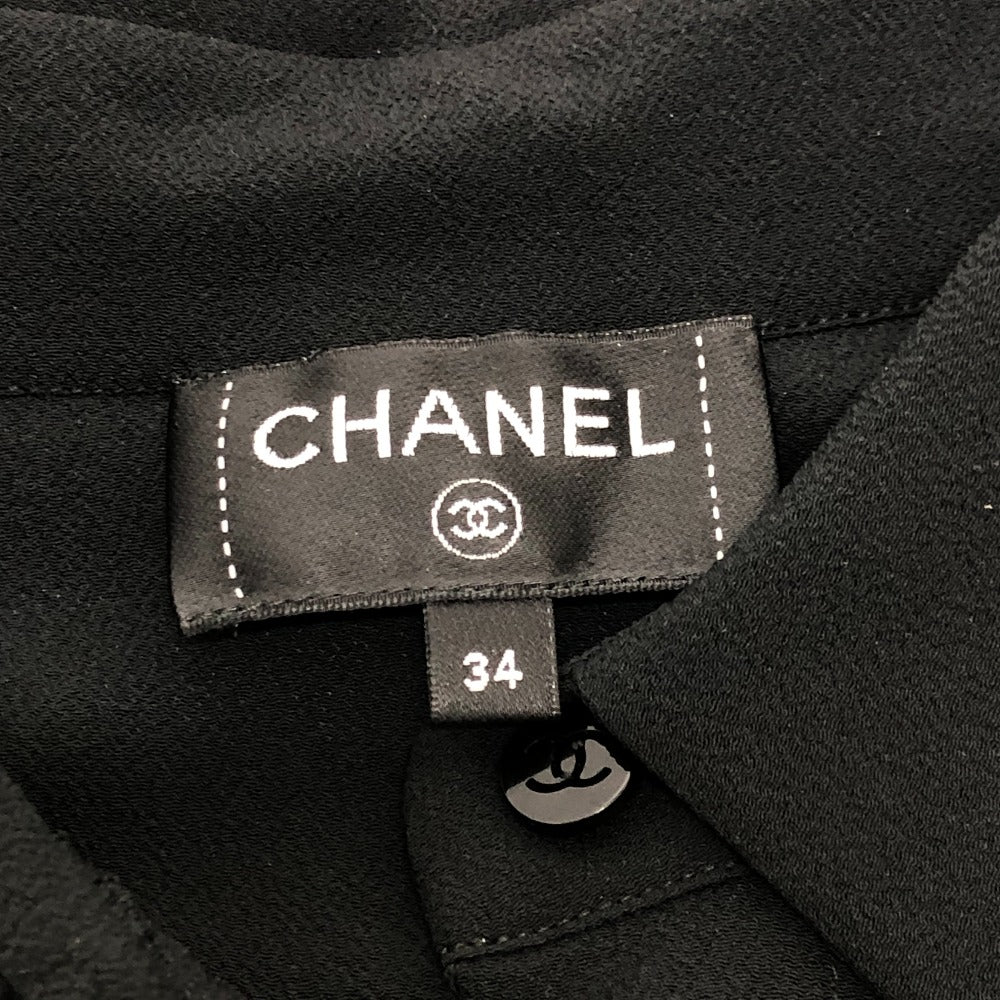 Chanel P80340 2025/26 Pakaian Pra-Koleksi Kejatuhan/Musim Sejuk mendahului Blaus Lengan Panjang Cashmere Wanita Hitam