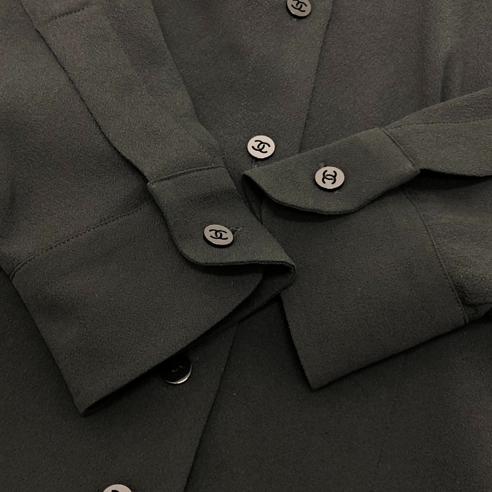 Chanel P80340 2025/26 Pakaian Pra-Koleksi Kejatuhan/Musim Sejuk mendahului Blaus Lengan Panjang Cashmere Wanita Hitam