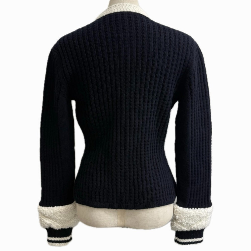 CHANEL P79691 2025-2026 AW ココ ネージュ コレクション アパレル ニット ジャケット ウール レディース ブラック