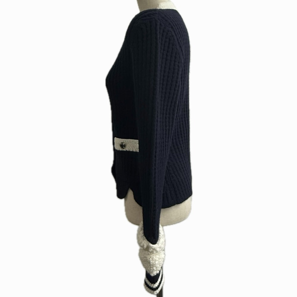 CHANEL P79691 2025-2026 AW ココ ネージュ コレクション アパレル ニット ジャケット ウール レディース ブラック