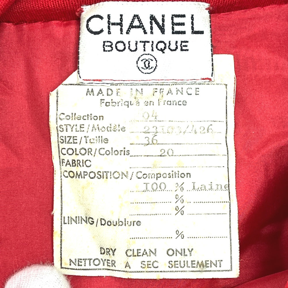 CHANEL Coco Mark Vintage Apparel Dress, Fabric, Women's, Red