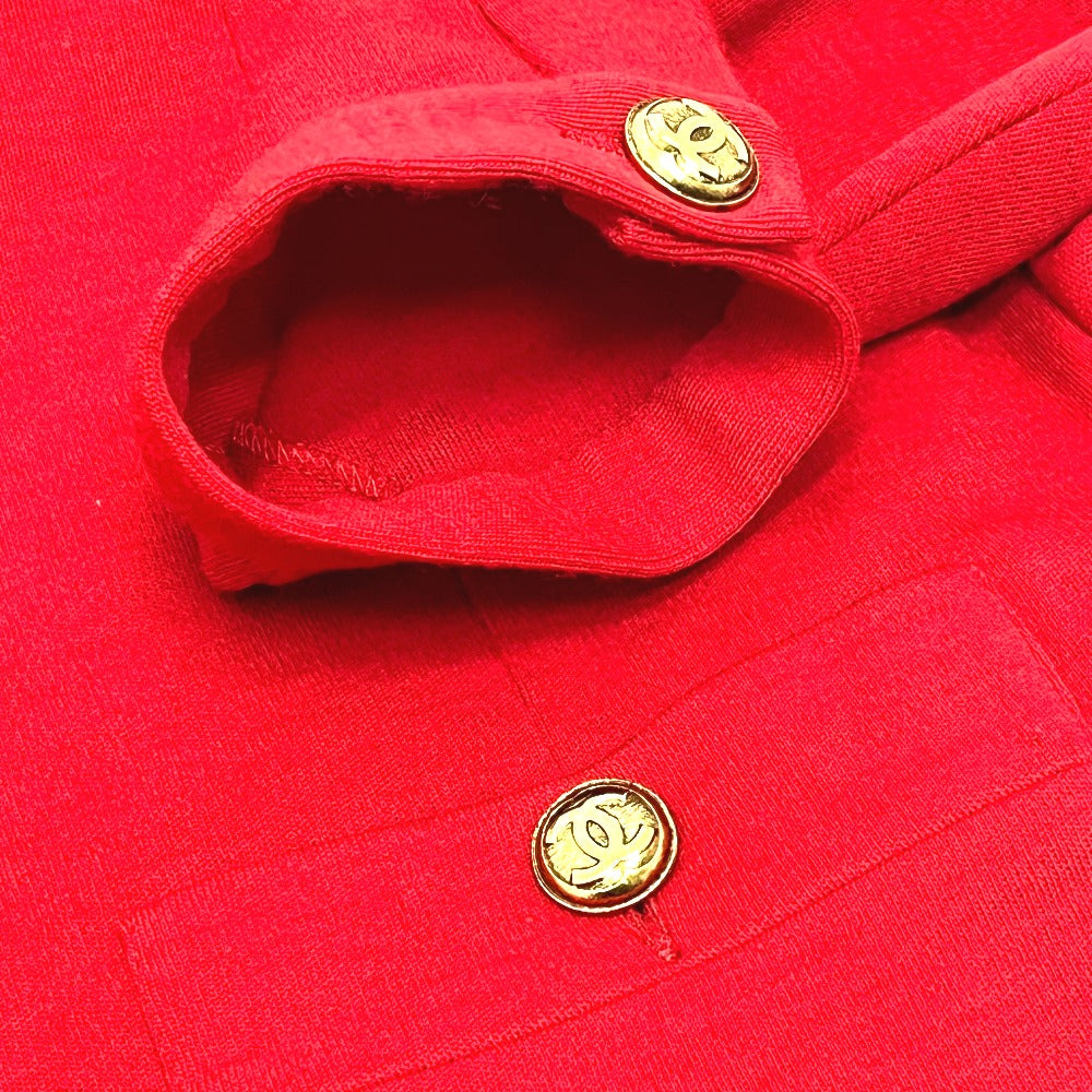 CHANEL Coco Mark Vintage Apparel Dress, Fabric, Women's, Red