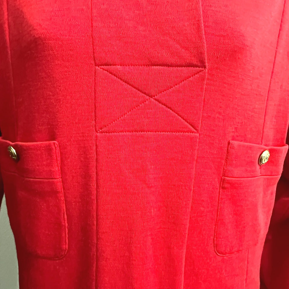 CHANEL Coco Mark Vintage Apparel Dress, Fabric, Women's, Red
