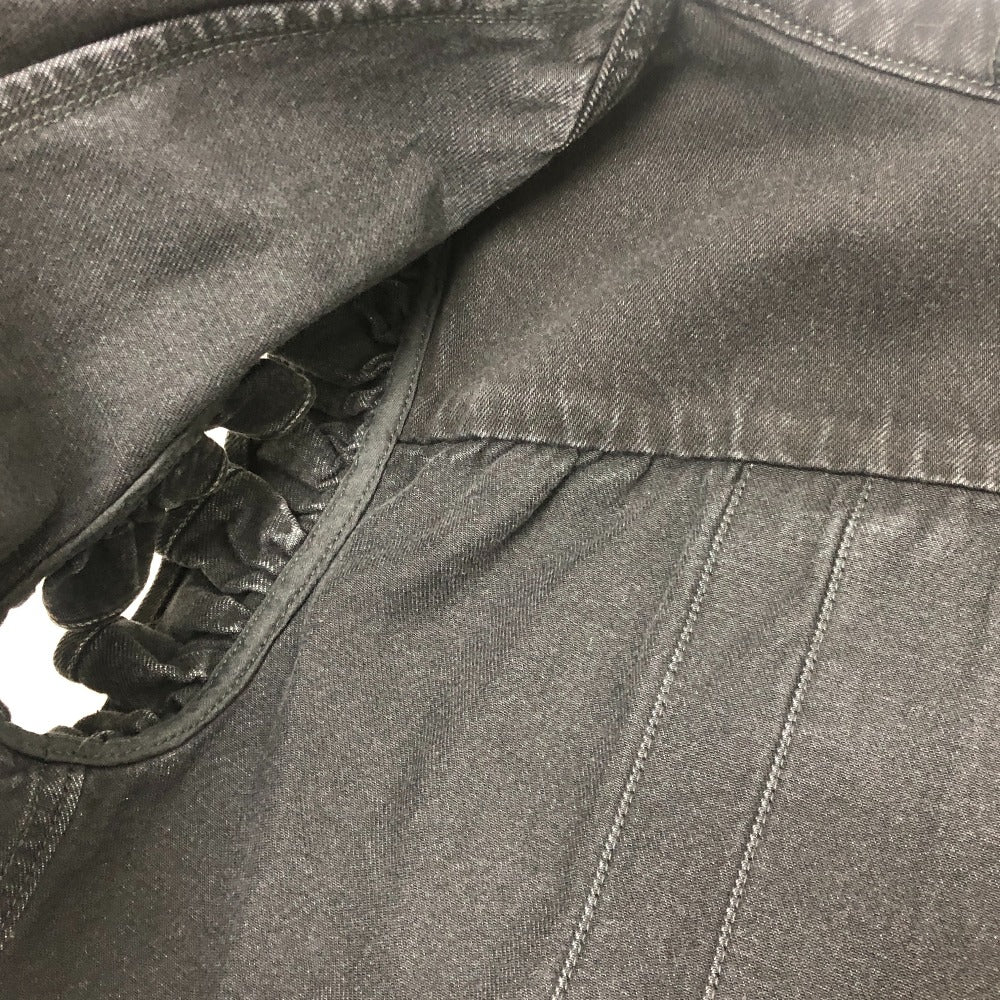 CHANEL P77615 24AW ビジュー グリポアボタン ウォッシュドデニム フリル アパレル ベスト ジャケット デニム レディース ブラック