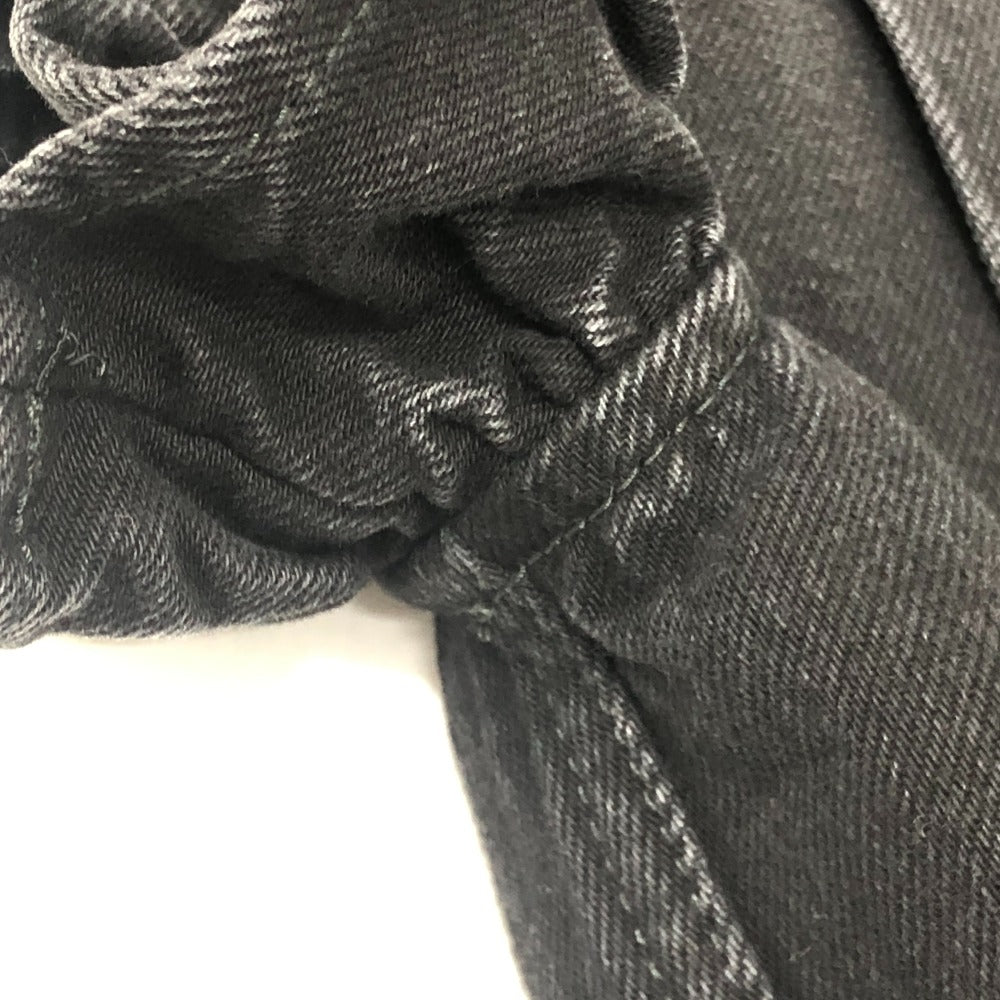 CHANEL P77615 24AW ビジュー グリポアボタン ウォッシュドデニム フリル アパレル ベスト ジャケット デニム レディース ブラック