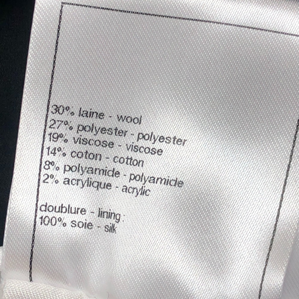 CHANEL P75797 23-24AW カメリアボタン アパレル アウター ロング ツイード ジャケット ツイード レディース ブラック