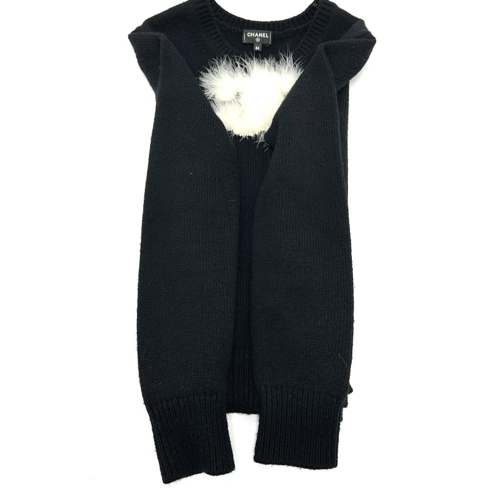 CHANEL P76044 24ＡＷ ココマーク ファー アパレル セーター カシミヤ レディース ブラック