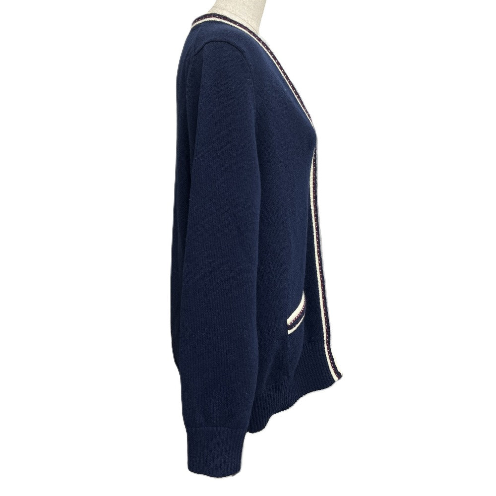 CHANEL P81370 2026年春夏 プレコレクション ココマークボタン アパレル カーディガン カシミヤ レディース ネイビーブルー & レッド ネイビー