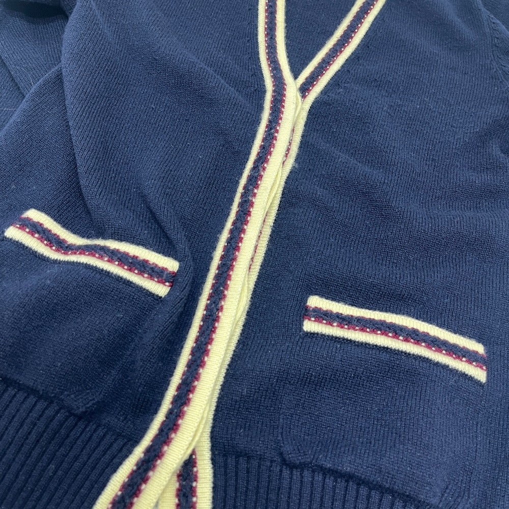 CHANEL P81370 2026年春夏 プレコレクション ココマークボタン アパレル カーディガン カシミヤ レディース ネイビーブルー & レッド ネイビー