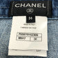 CHANEL P55976 ココマークボタン アパレル ボトムス ひざ丈 デニム スカート コットン レディース ブルー