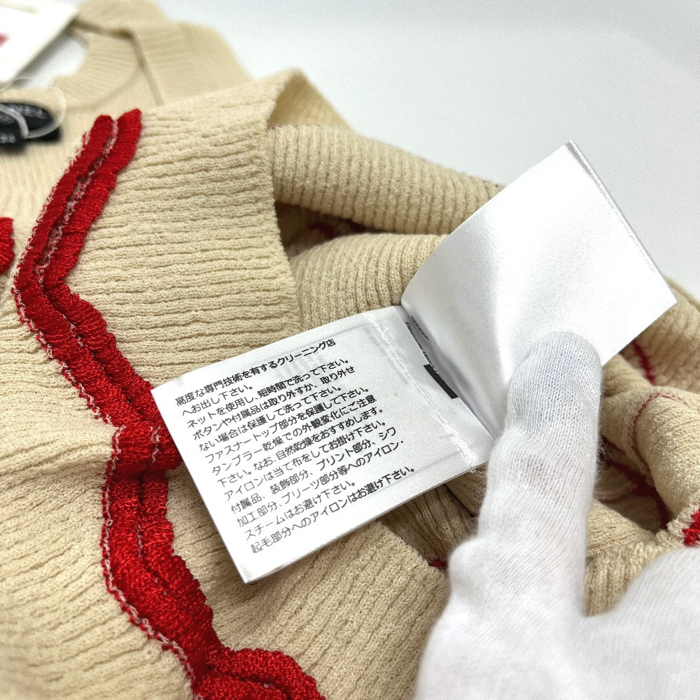 CHANEL P81557 Coco Beach Spring/Summer 2026 CC Mark Zigzag Border Apparel Sleeveless Tank top silk White/Red Used