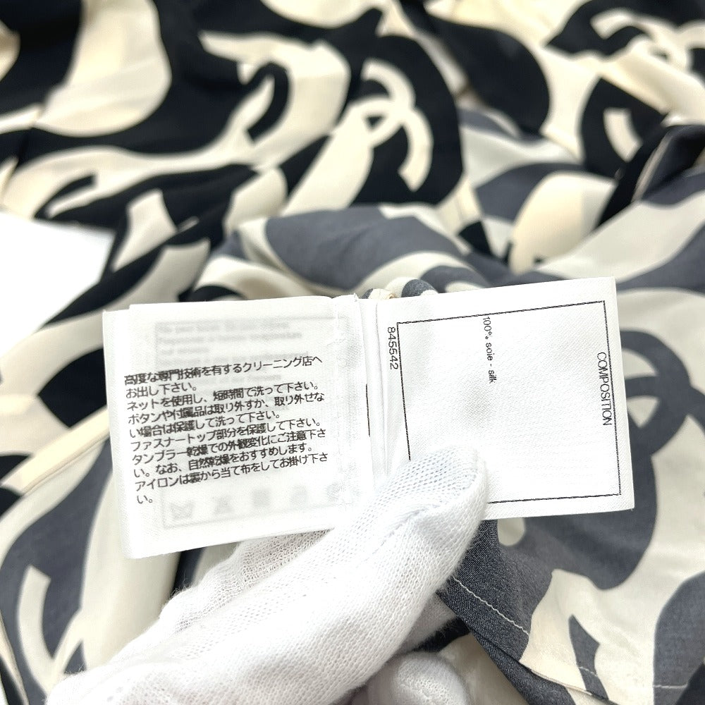CHANEL P70211 21P CC Mark Wave apparel short sleeves Short sleeve T-shirt silk Black/White Used