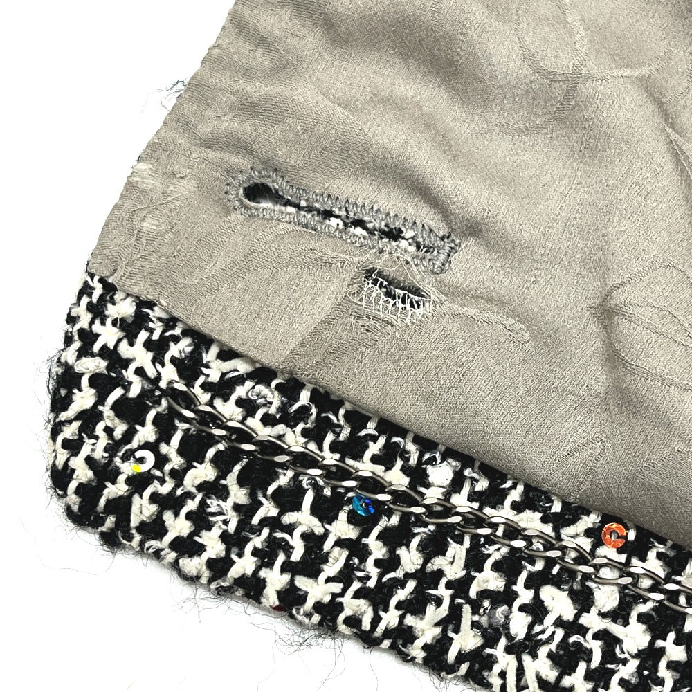 CHANEL P50738 Tweed Bijoux Flower Buttons Apparel, collarless, sequined outerwear Jacket tweed gray Used
