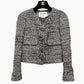 CHANEL P50738 Tweed Bijoux Flower Buttons Apparel, collarless, sequined outerwear Jacket tweed gray Used