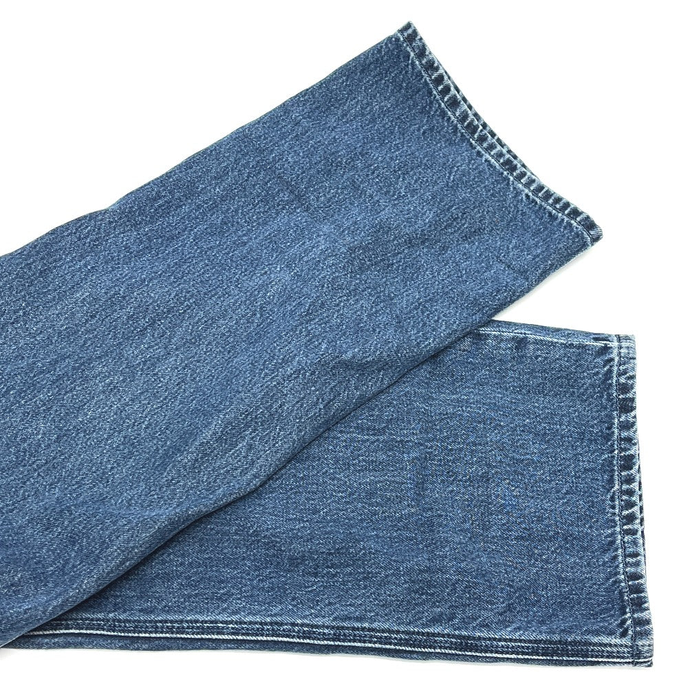 CHANEL P81258 26C Washed denim jeans Apparel Side CC Mark Straight Bottoms cargo pants Denim blue Used
