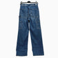 CHANEL P81258 26C Washed denim jeans Apparel Side CC Mark Straight Bottoms cargo pants Denim blue Used