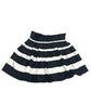 CHANEL Pleated Border Apparel Stripes skirt silk Black/White Used