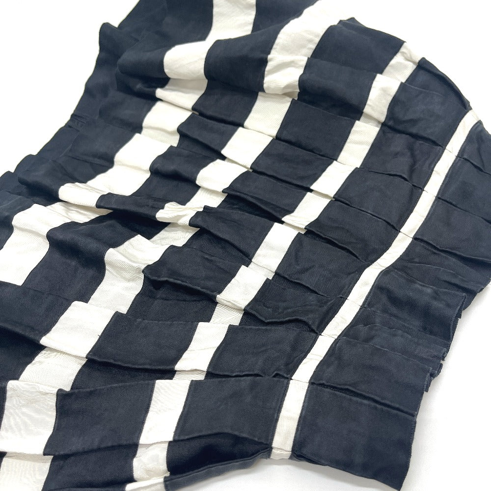 CHANEL Pleated Border Apparel Stripes skirt silk Black/White Used