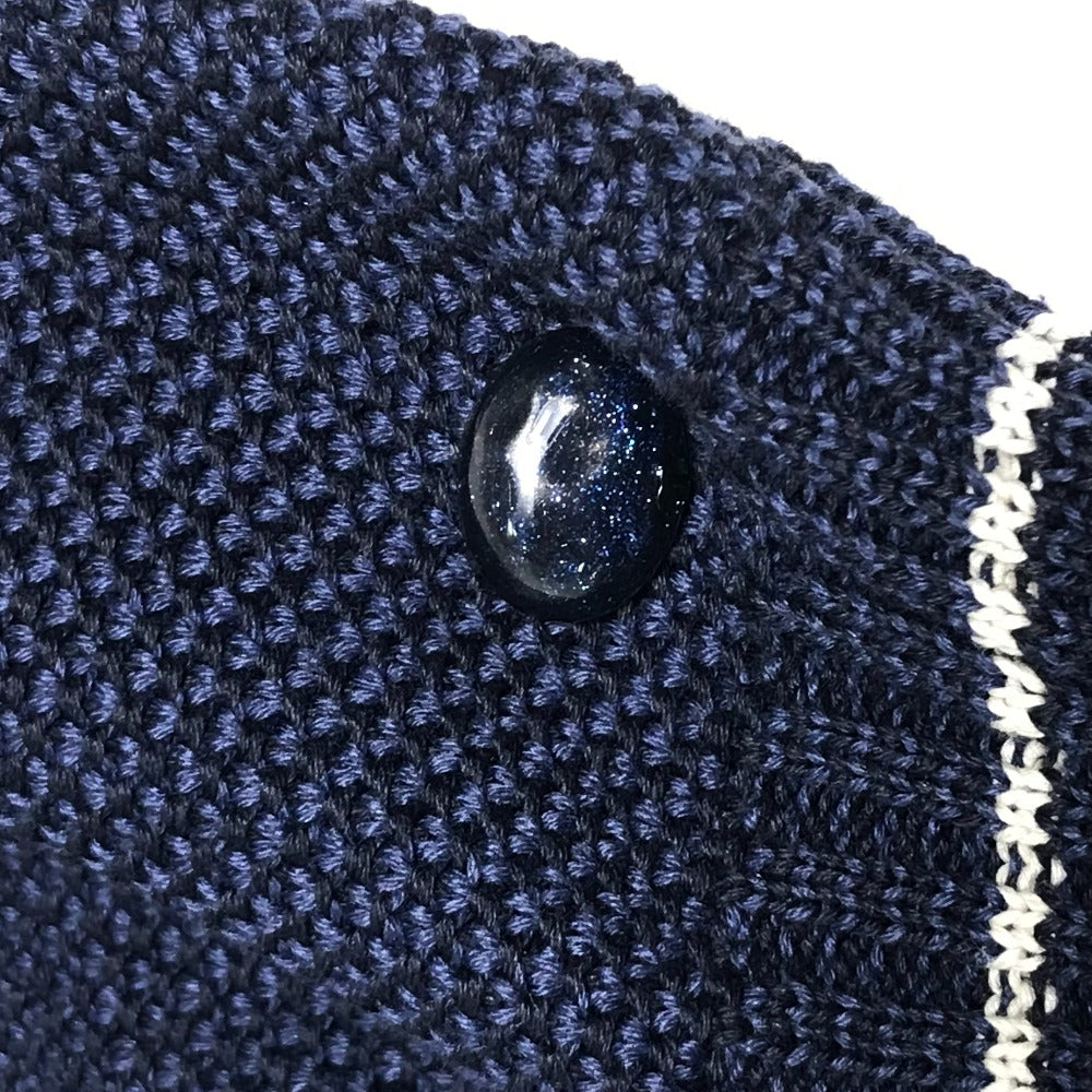 CHANEL CC ココマーク アパレル ノースリーブ ミニ ドレス 袖なし リボン 15P ワンピース コットン レディース ネイビー