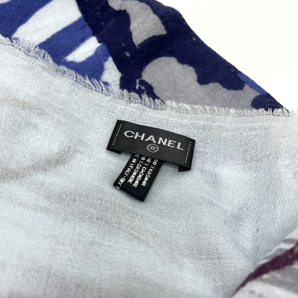CHANEL No5 パフューム アパレル 大判ストール マフラー スカーフ ショール カシミヤ レディース ブルー